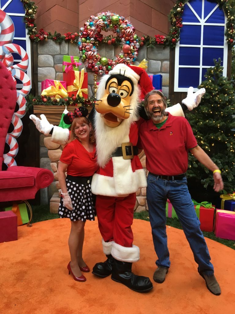 Tom and Michelle  with Santa Goofy