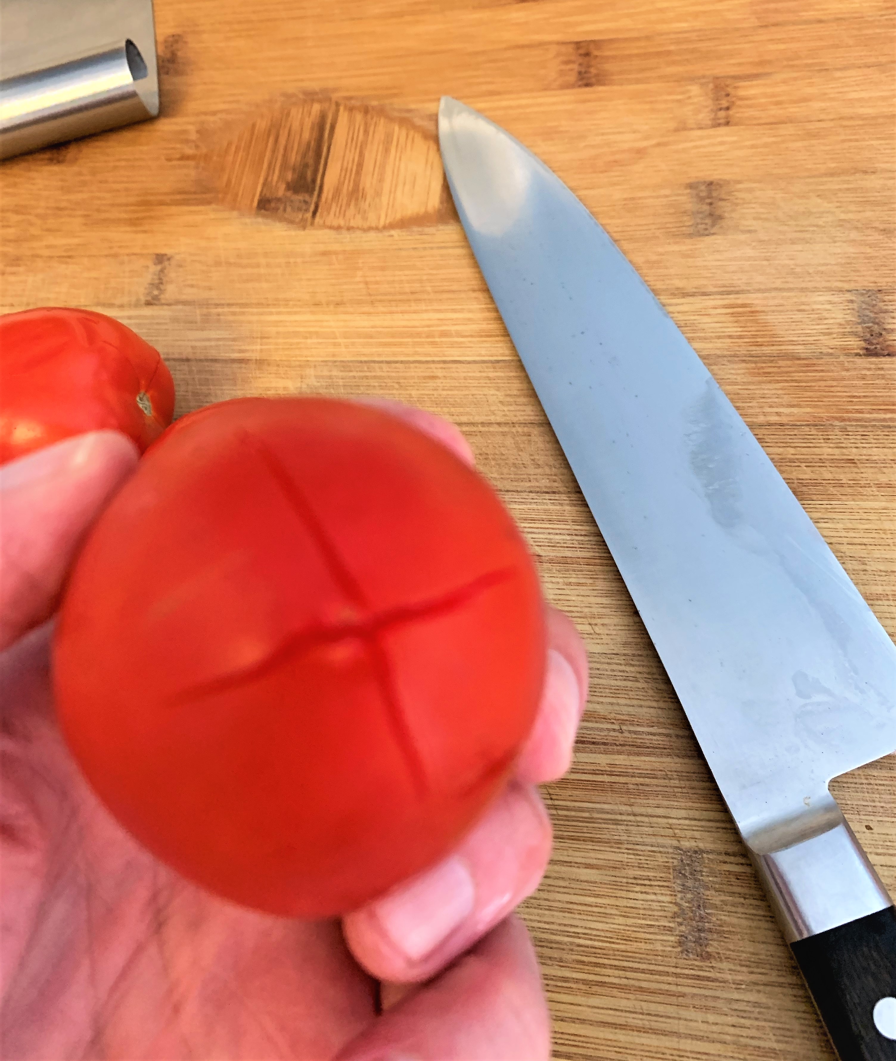 Prepping Tomatoes for Blanching