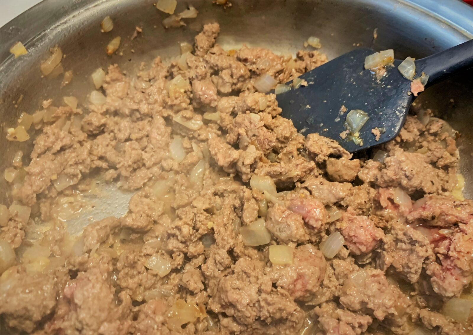 Browning our ground beef