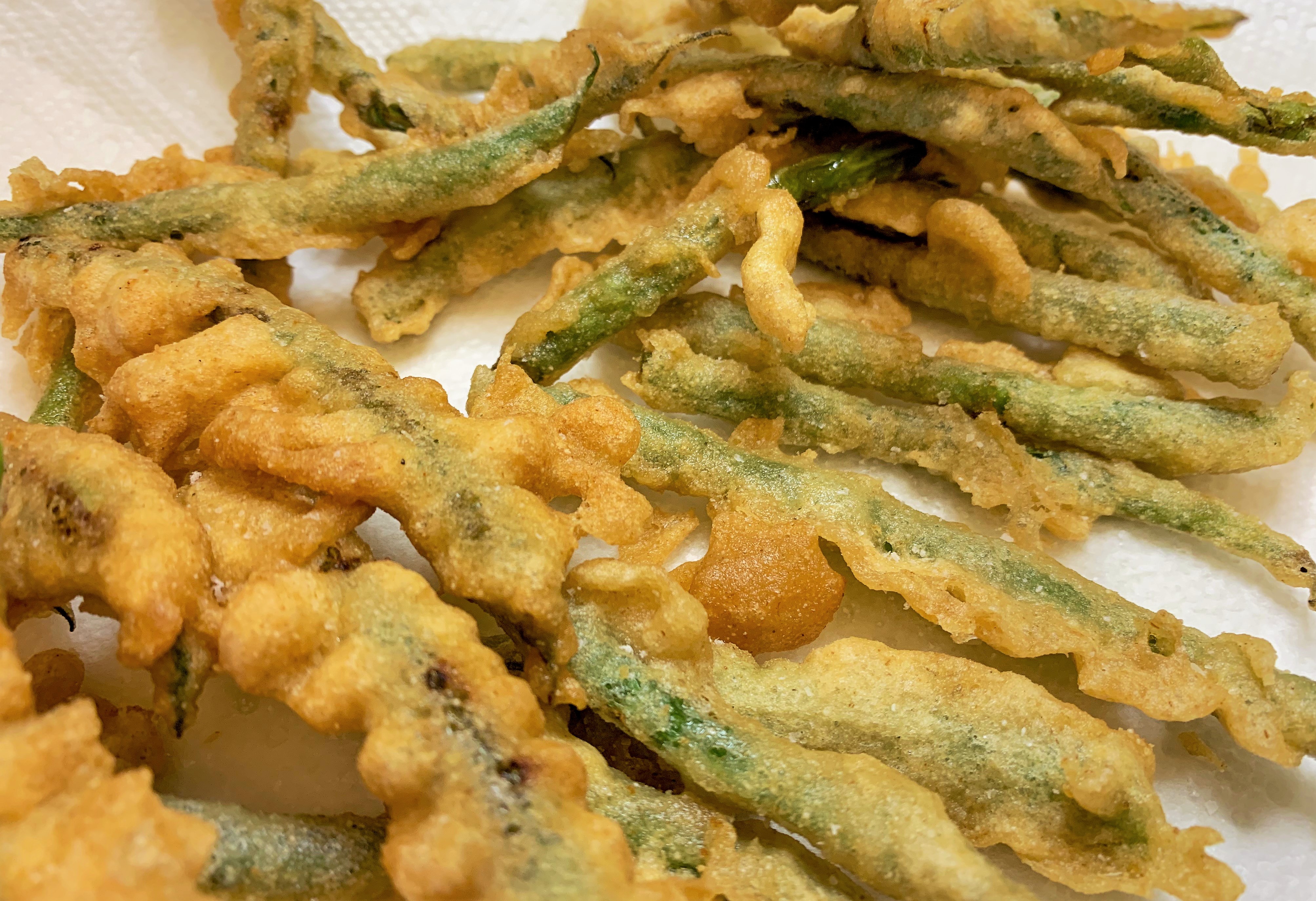 The Tempura Green Beans for our Enchanted Cauli-Flower Sandwich