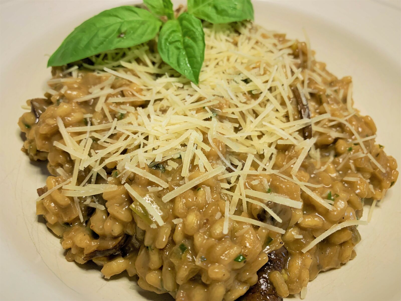 Our completed WIld Mushroom Risotto