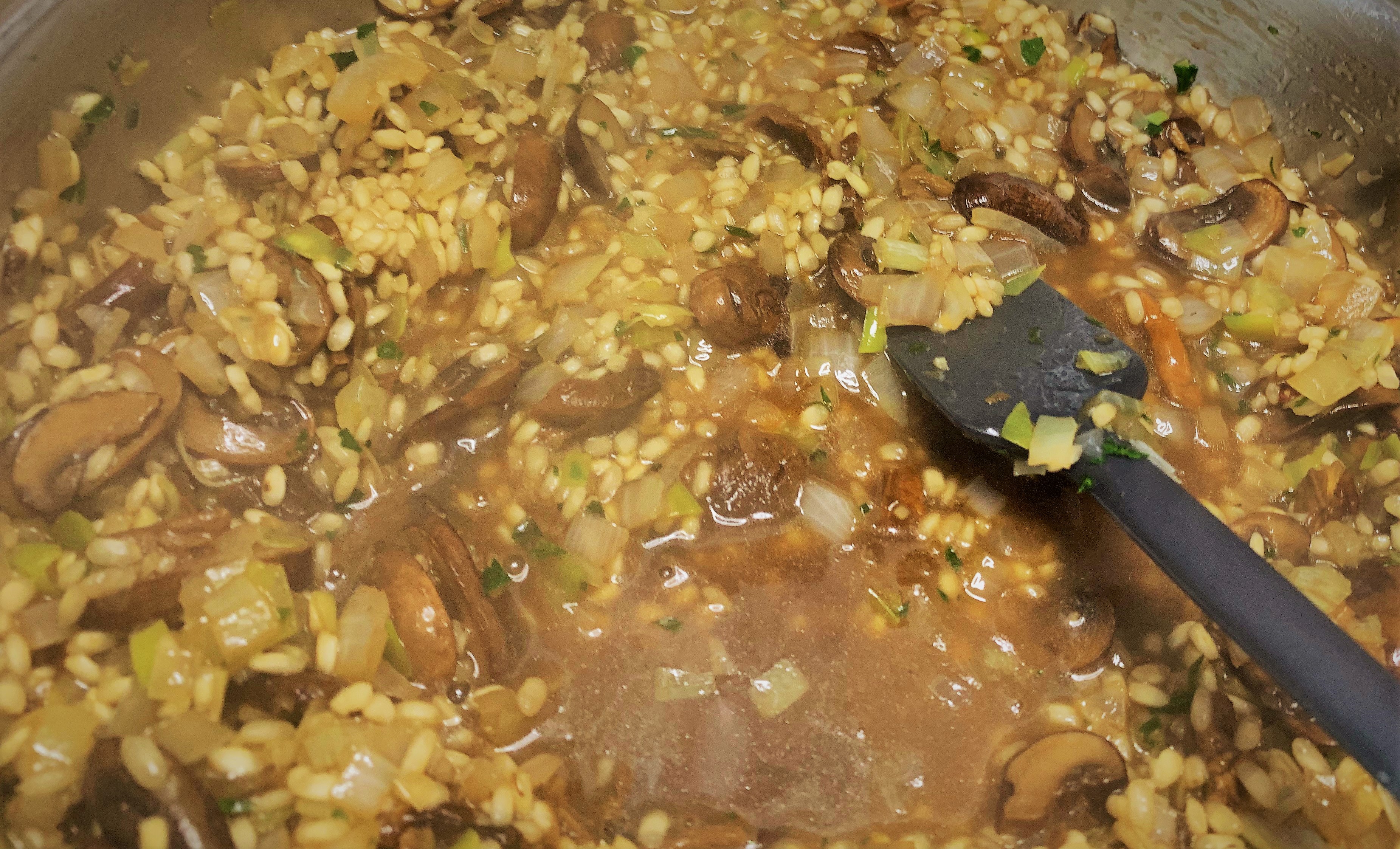 Adding Stock to our Wild Mushroom Risotto - Palo - Disney Cruise Line