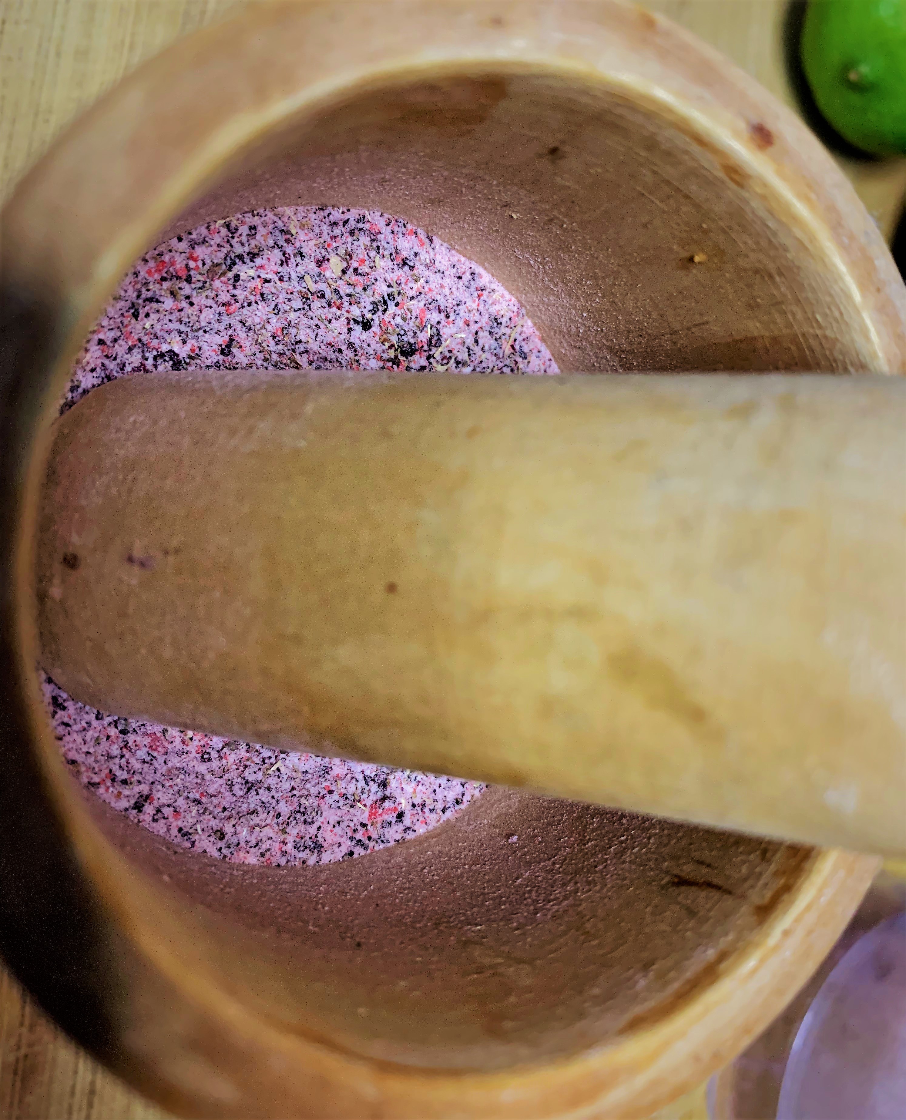 Grinding Kosher Salt with Hibiscus Tea