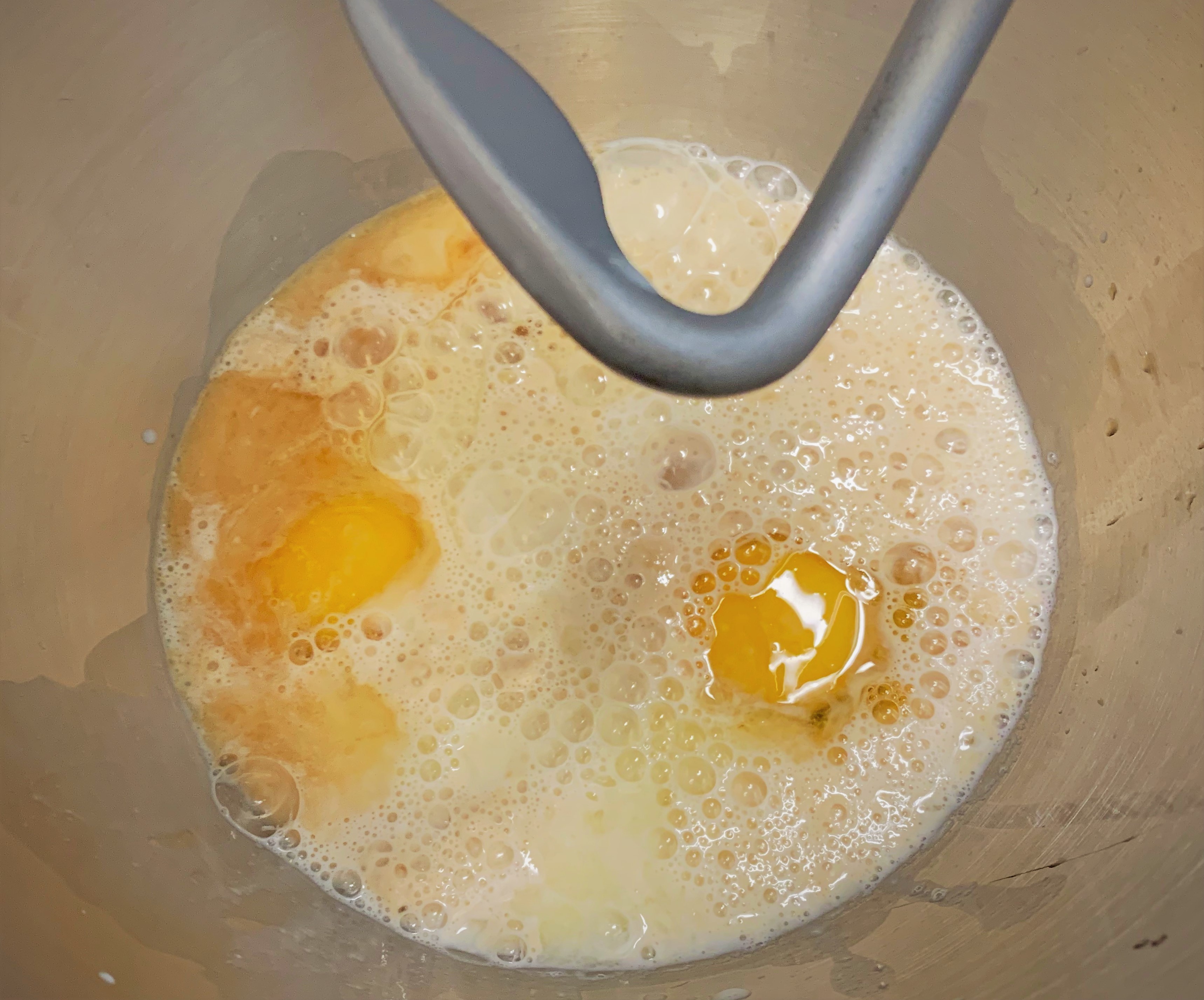 The Eggs, Milk, Sugar and Yeast Mixture 