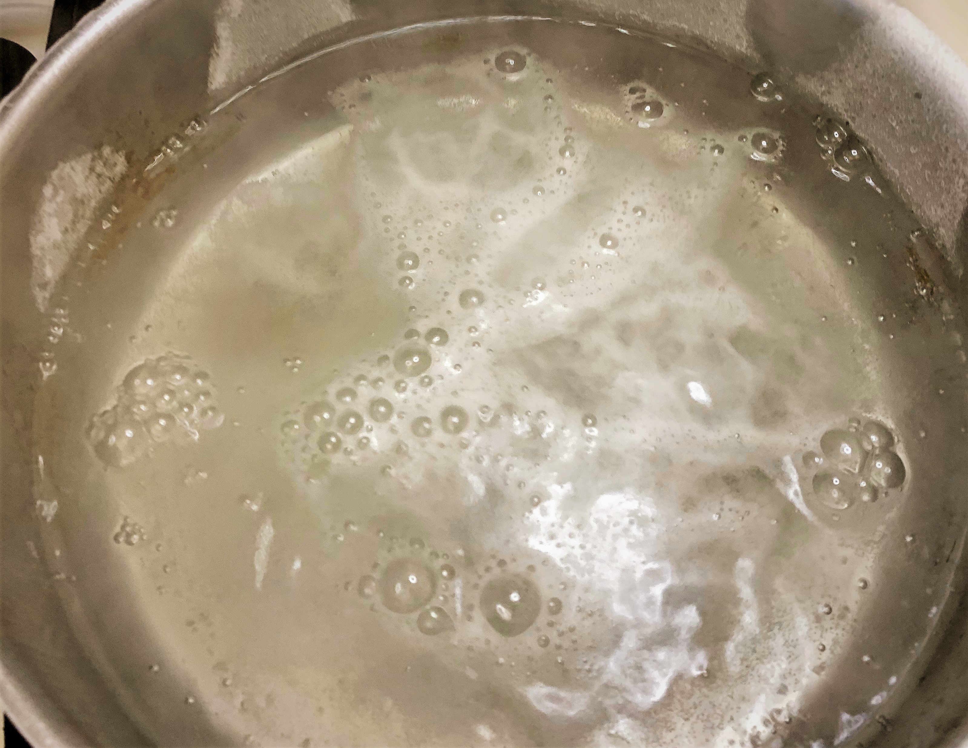 Our boiling Water and Baking Soda bath