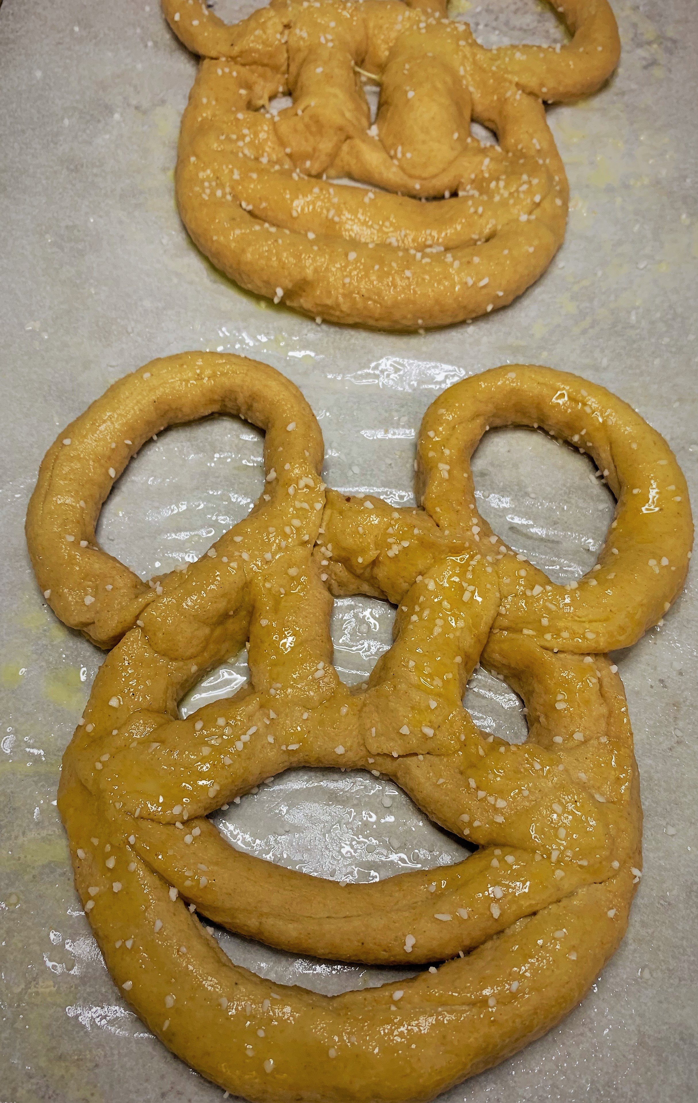 Our "boiled" Mickey Pretzels