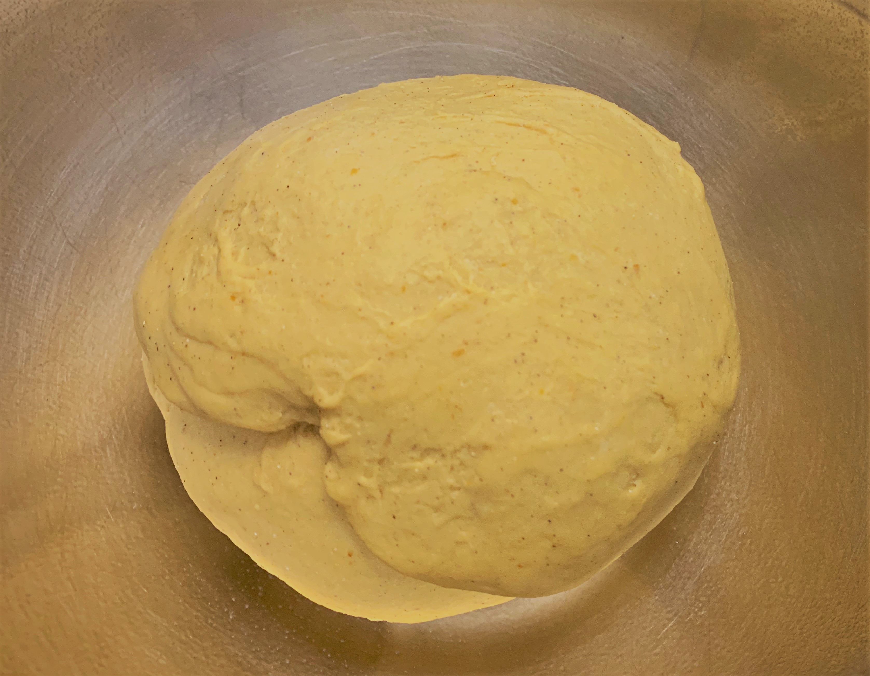 The kneaded dough for our Pumpkin Beignets