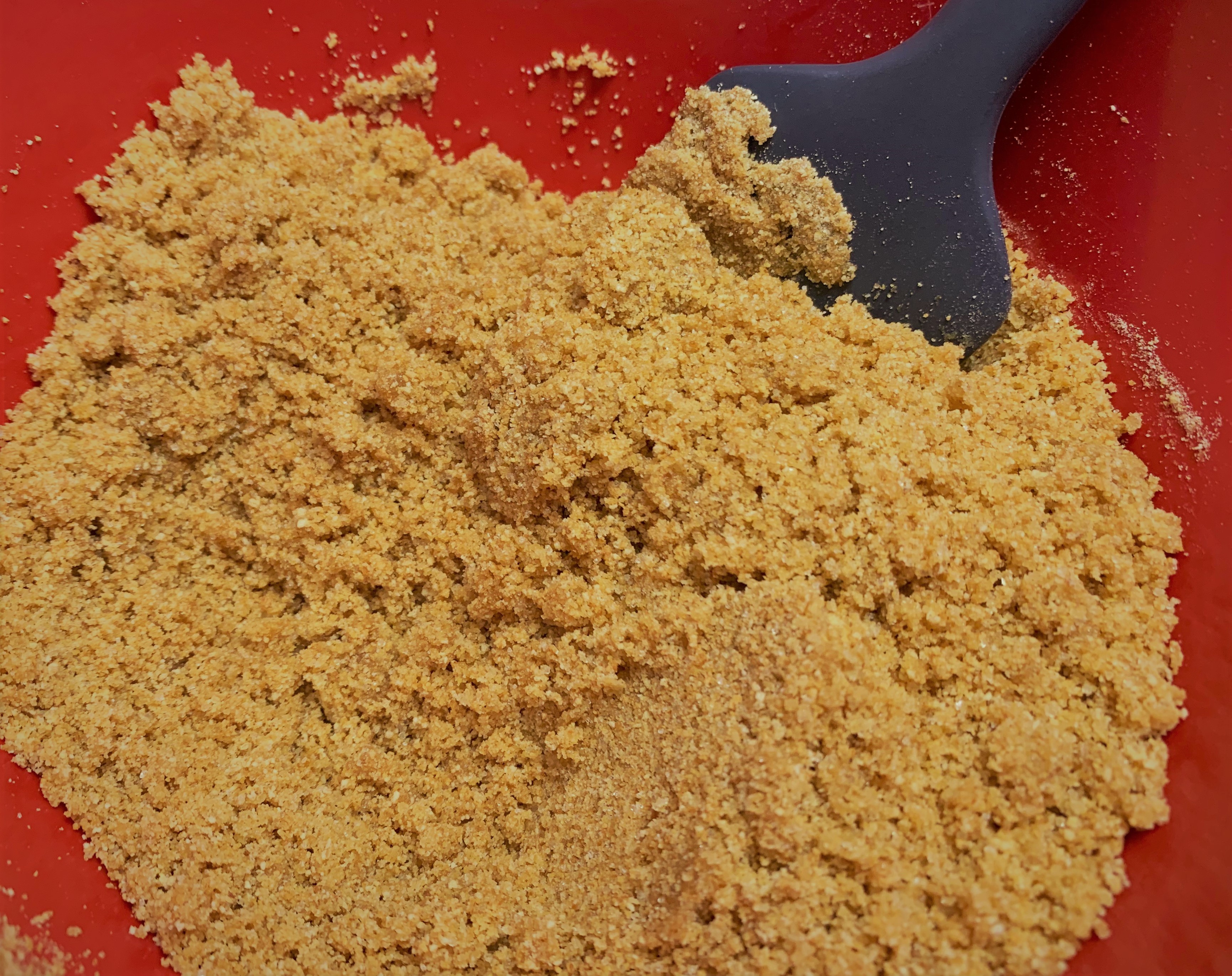 The Graham Cracker Crust mixture 