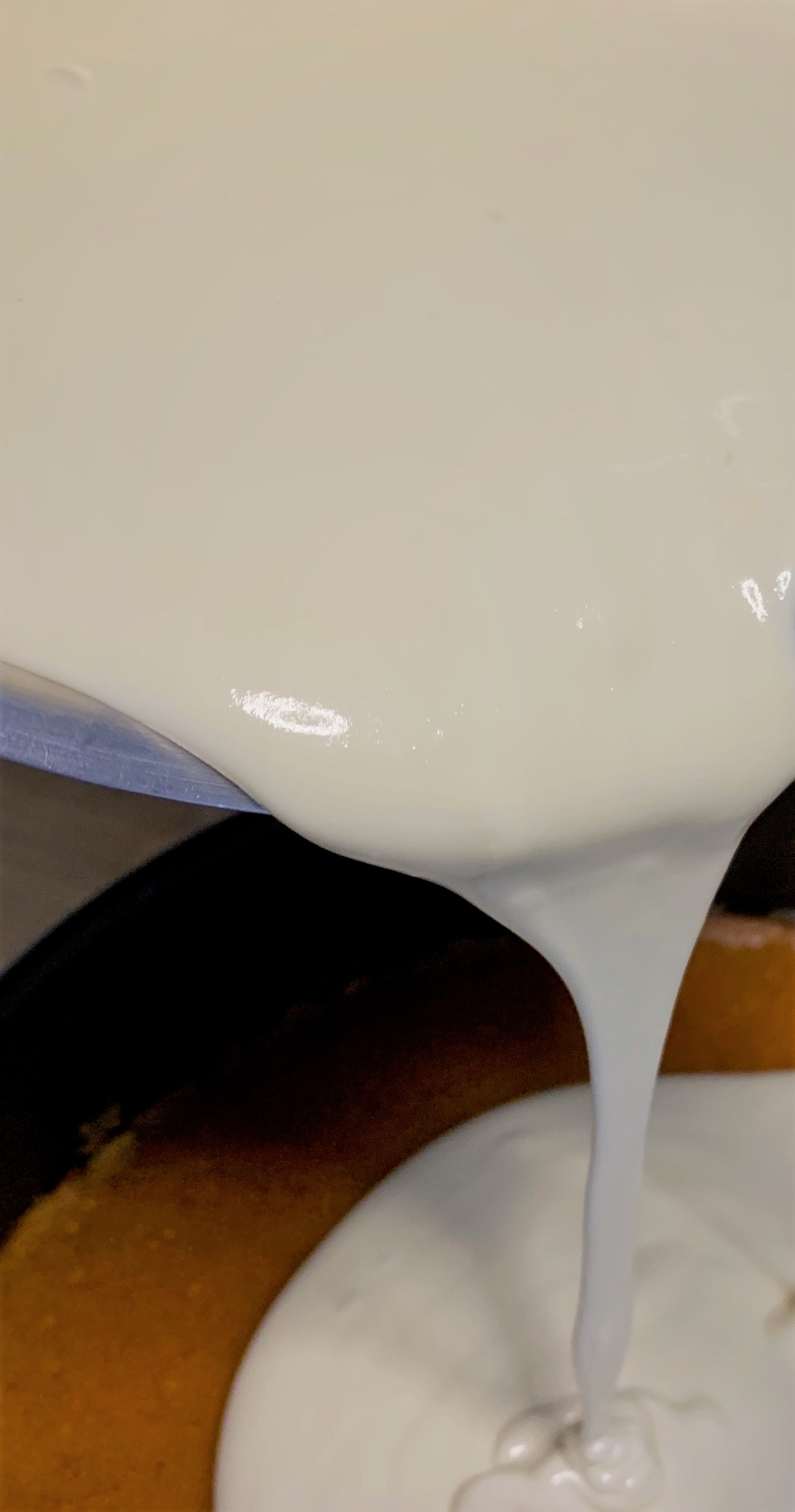 Pouring the Cheesecake Batter into the pan