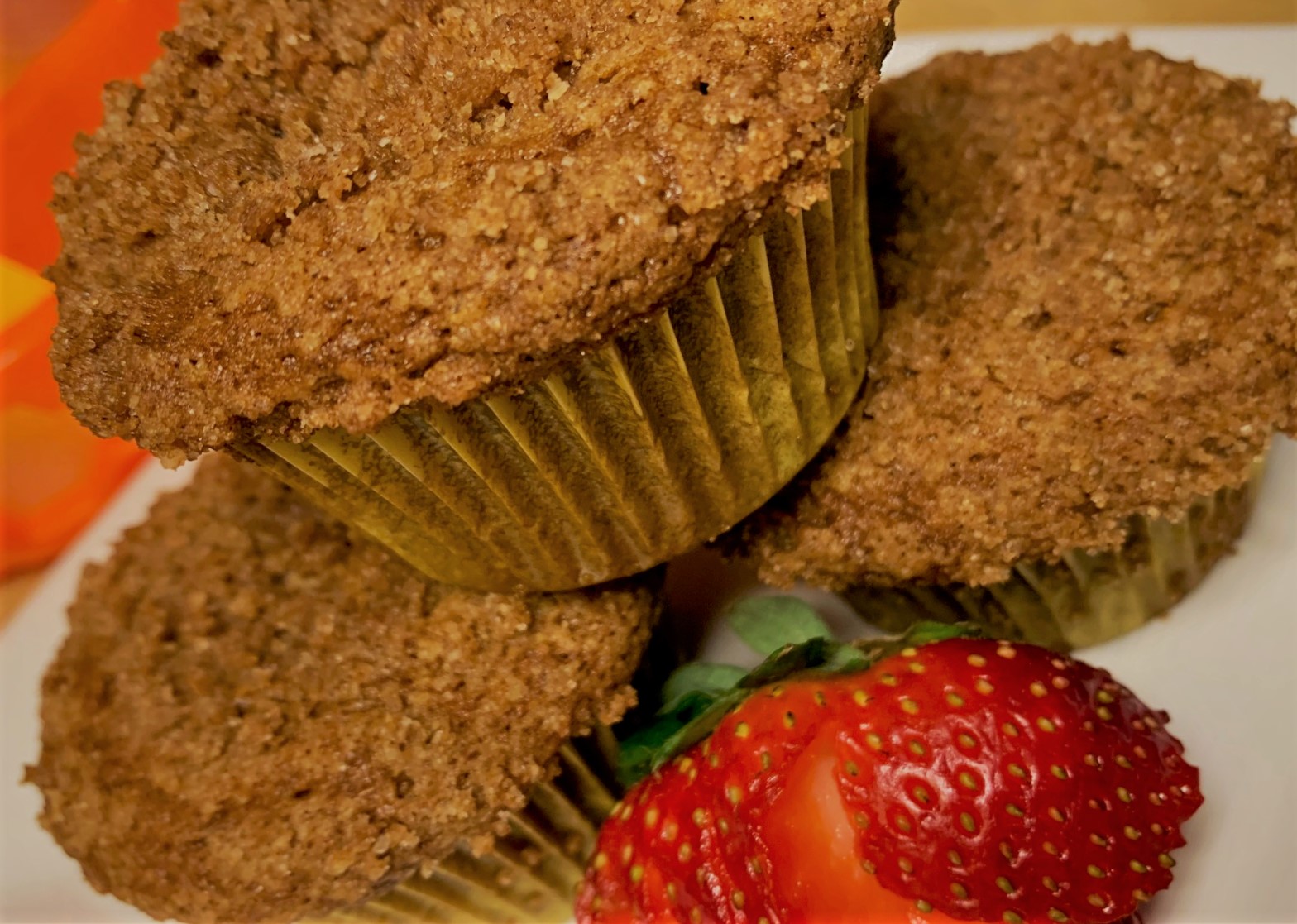 Our plated Pumpkin Muffins from Jolly Holiday Bakery Café