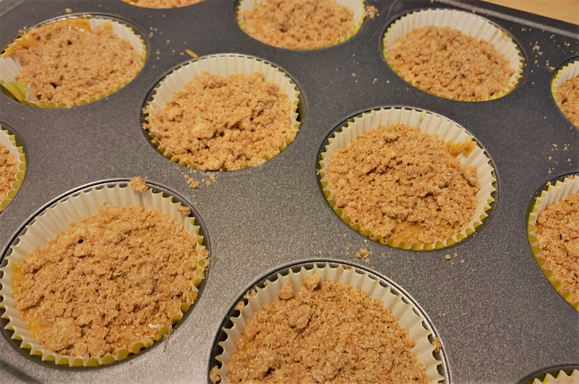 Streusel Topping added to the top of our Pumpkin Muffins