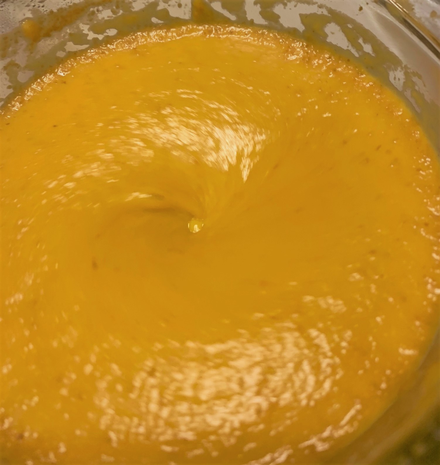 Blending our Pumpkin Soup from Sunshine Seasons