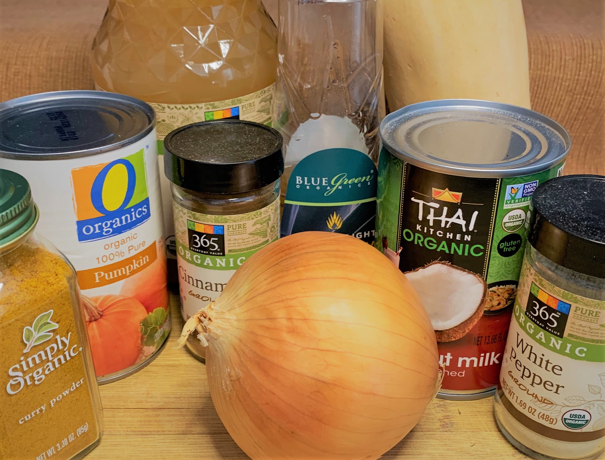 The ingredients for our Pumpkin Soup from Sunshine Seasons