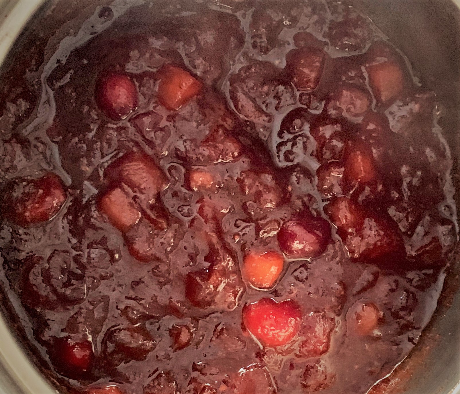 Our fully cooked Apple-Cinnamon Cranberry Sauce