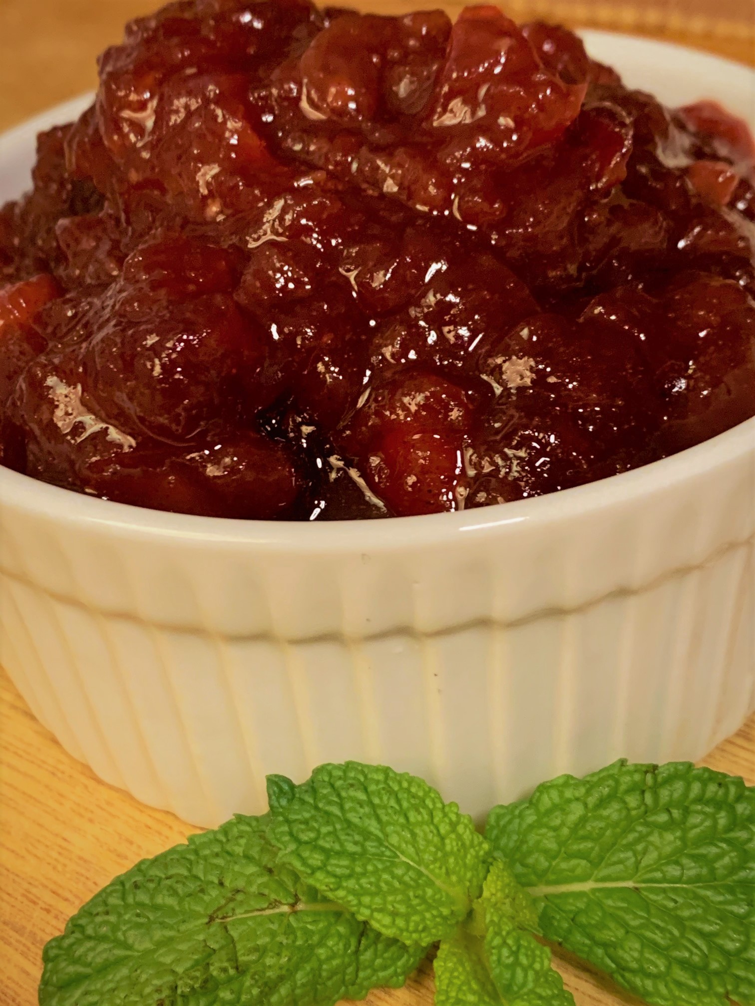 Our completed Apple-Cinnamon Cranberry Sauce