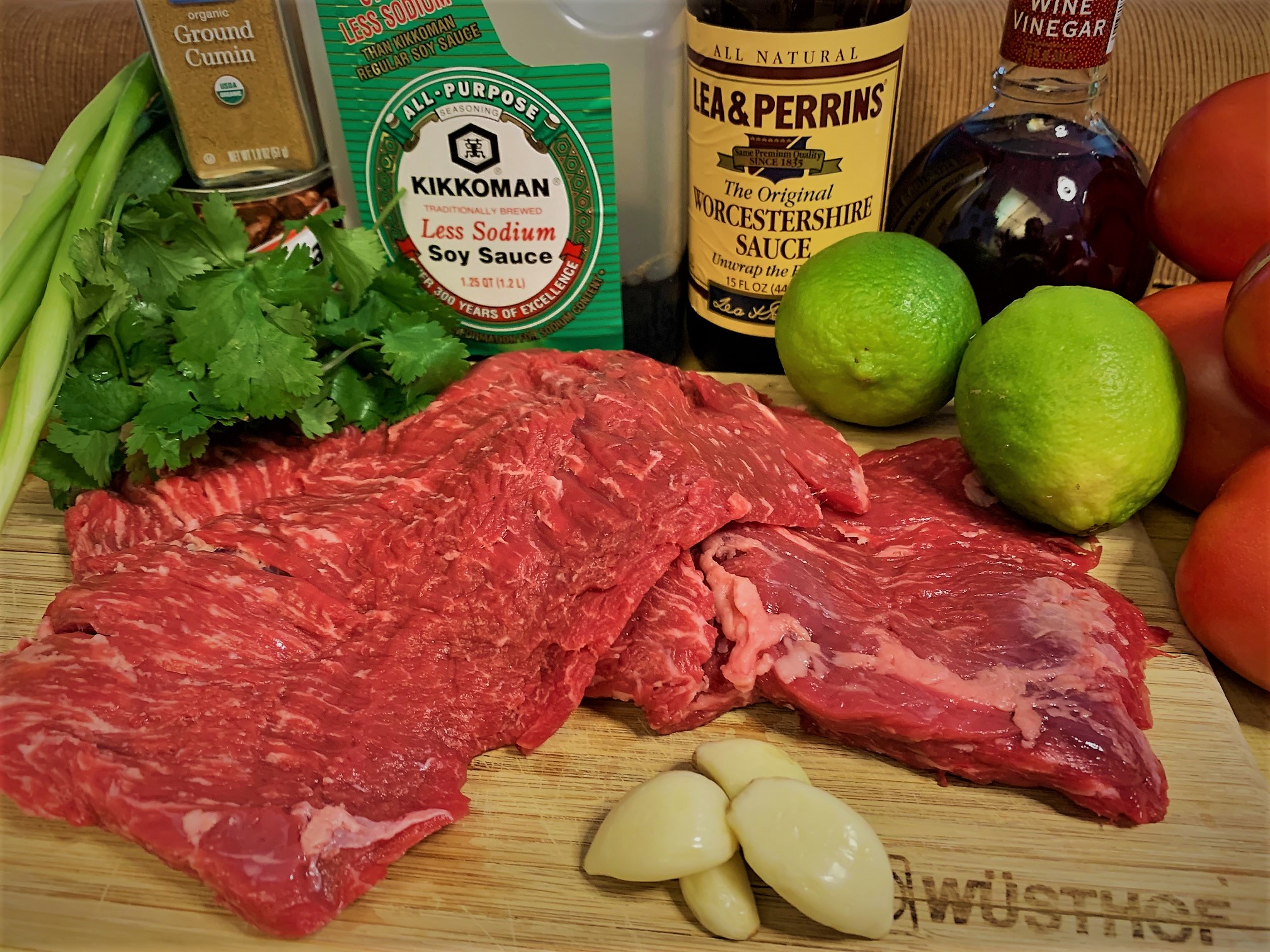 The ingredients for our Carne Asada Spring Rolls