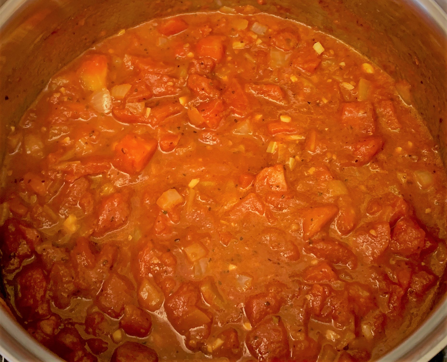 Our simmering Tomato Basil Soup