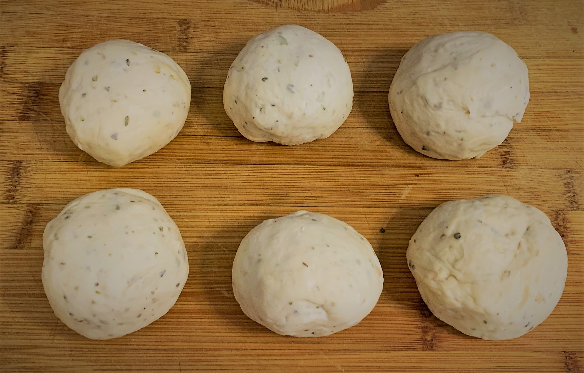 Our Ronto Wrappers dough separated into six portions