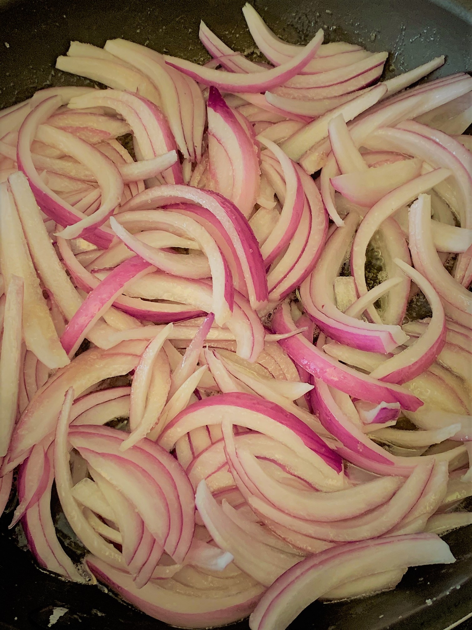 Onions cooking for our Onion Marmalade - Braised Short Rib Sliders