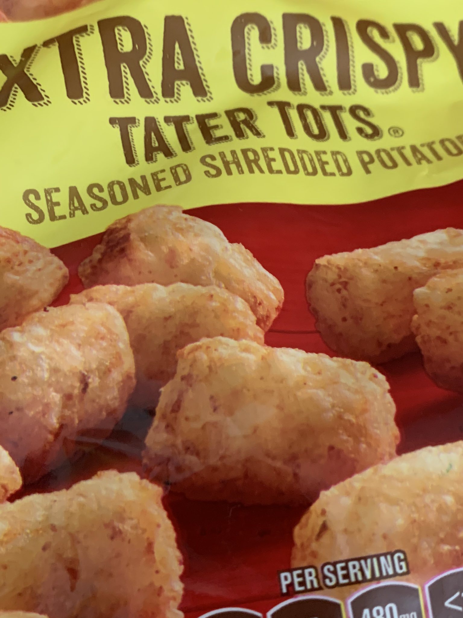 The bag of tots we'll be using for our Loaded Buffalo Chicken Tots from The Friar's Nook