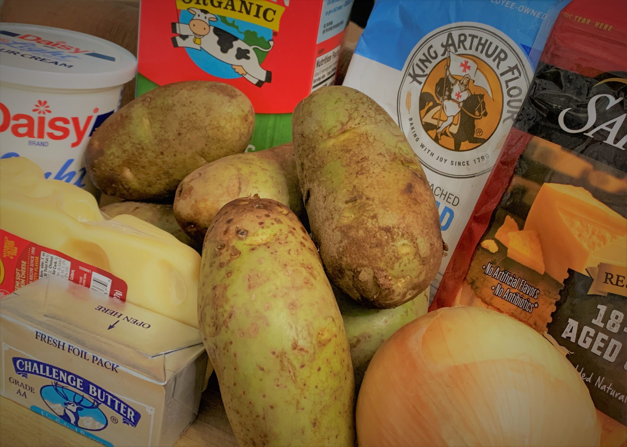 The ingredients for our Breakfast Potato Casserole from Akershus Royal Banquet Hall