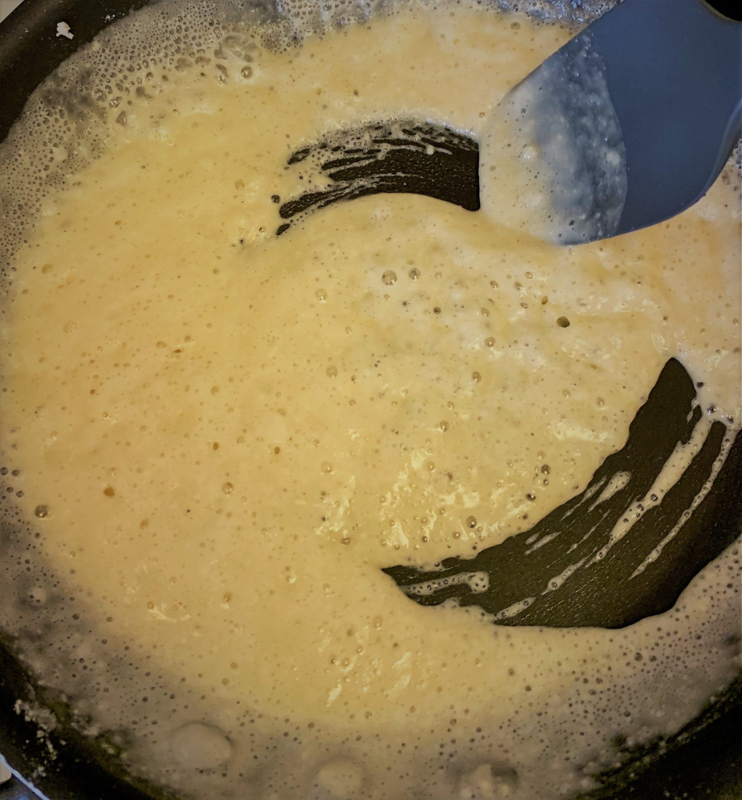 Making the Roux for our Bechamel Sauce