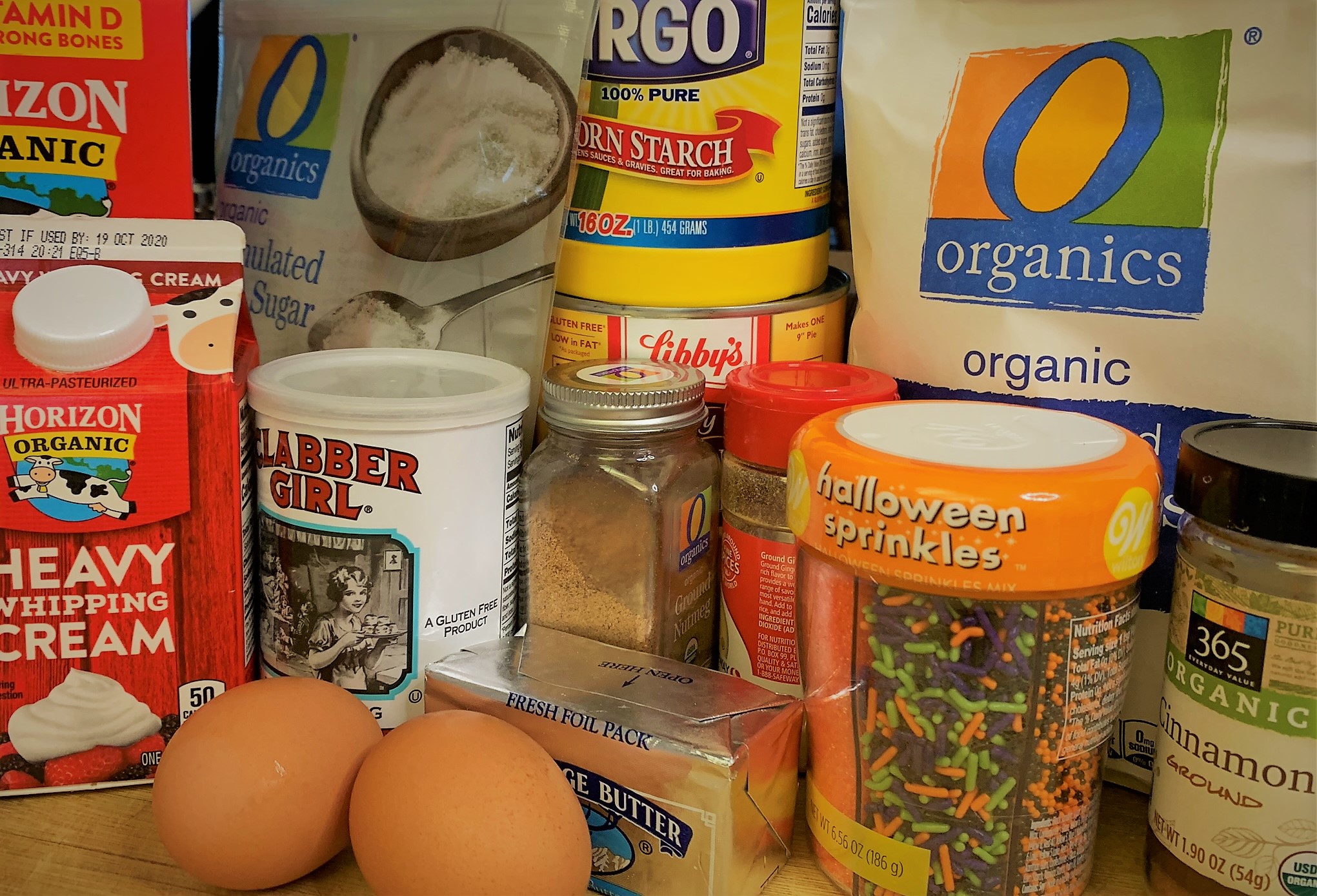 The Ingredients for our Pumpkin Spice Waffle Sundae