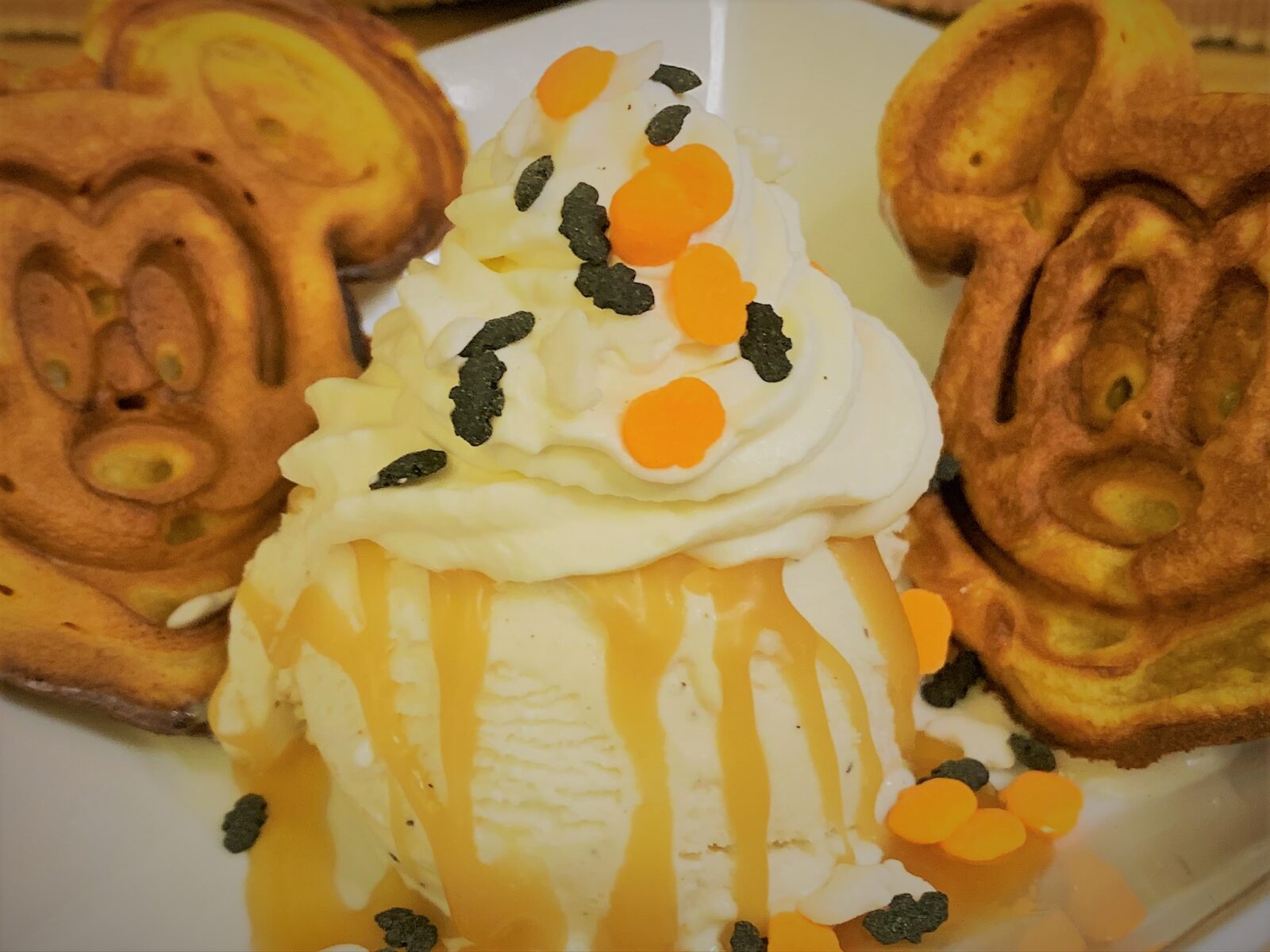 Our fully plated Pumpkin Spice Waffle Sundae