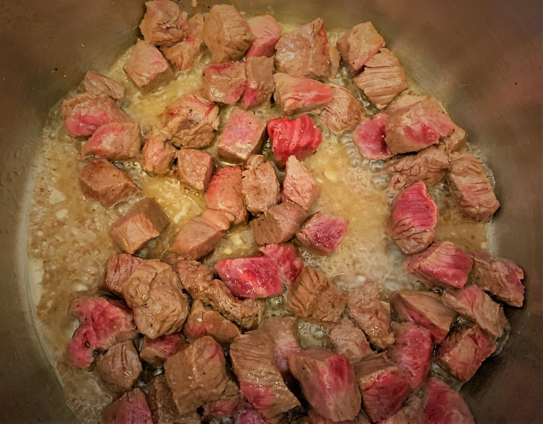 Browning the Beef for our Pumpkin Chili Recipe