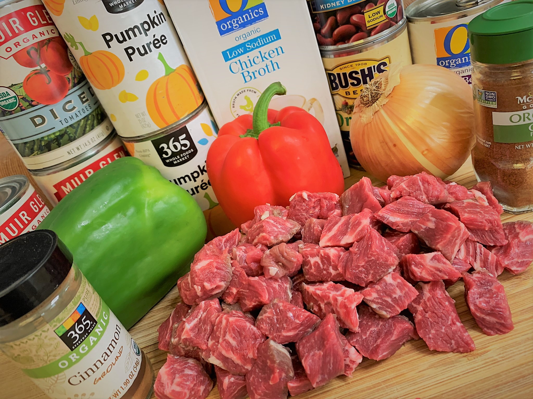 The ingredients for our Pumpkin Chili Recipe