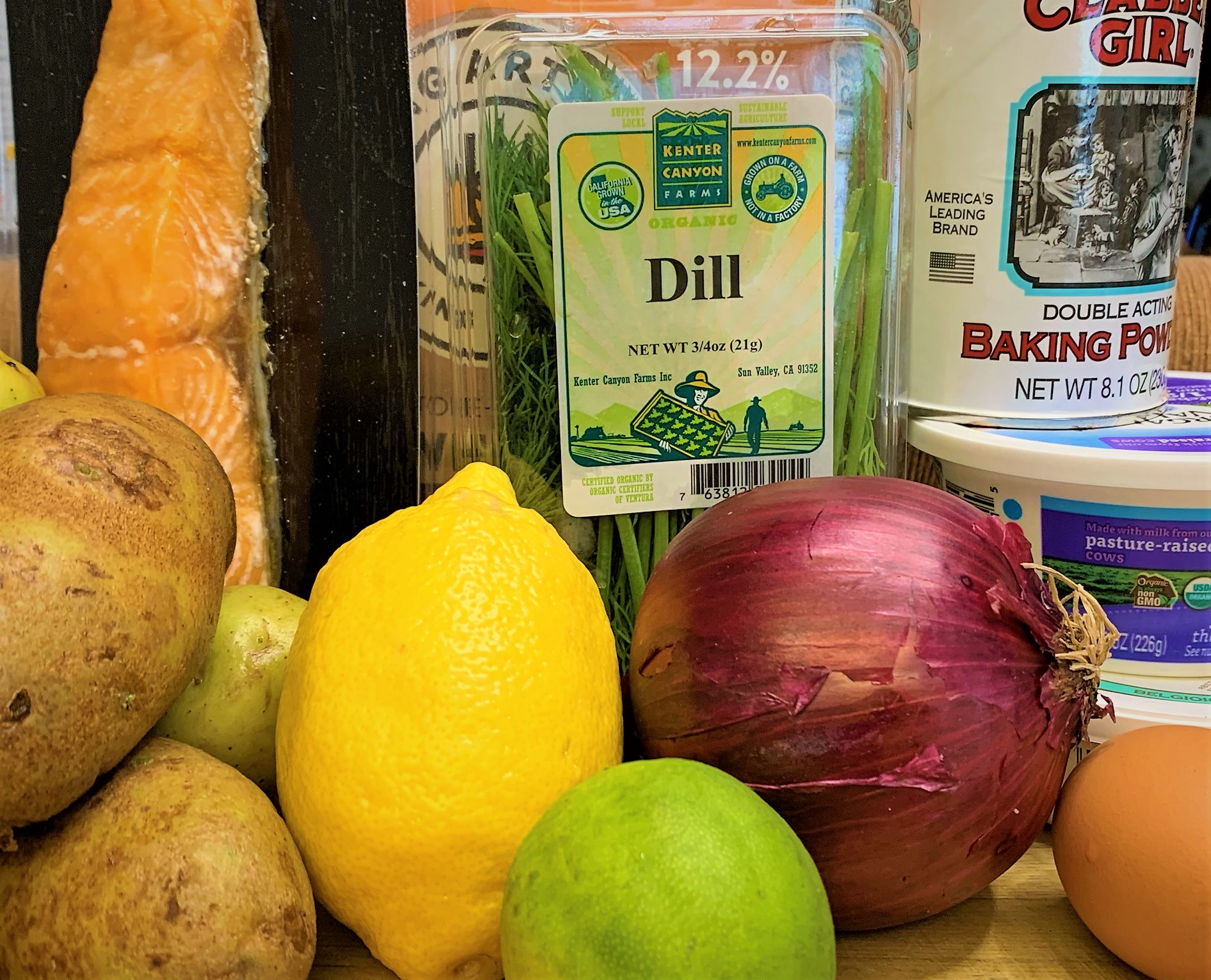 The ingredients for our Smoked Salmon Potato Latkes