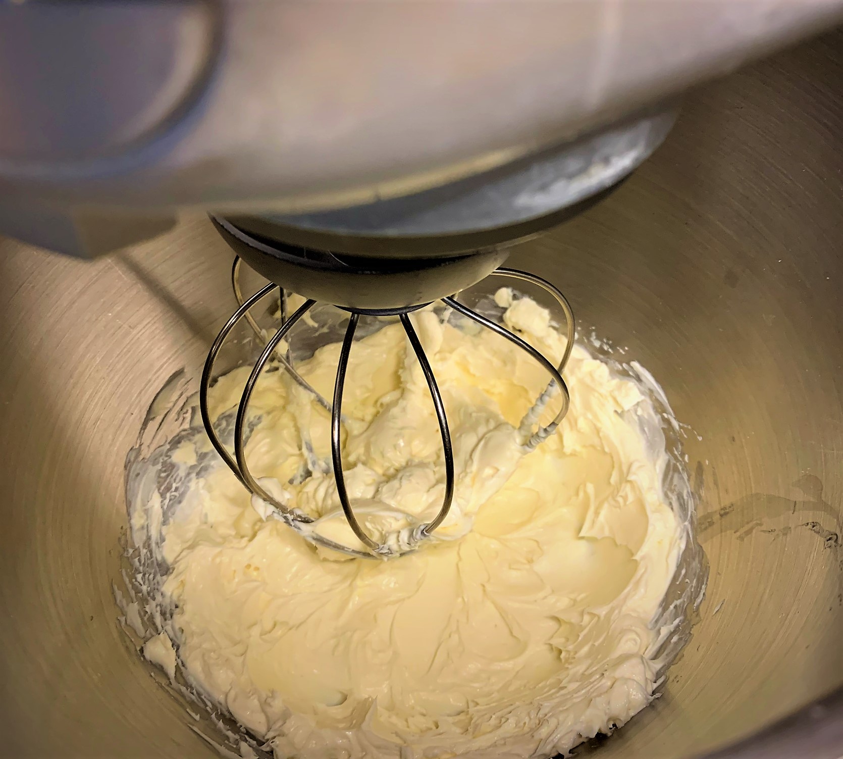 Whipping up the Citrus-Dill Cream Cheese for our Smoked Salmon Potato Latkes