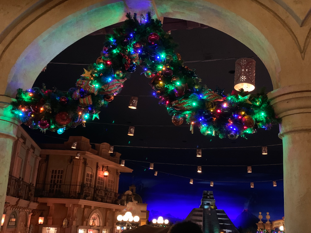 Holiday decorations in the Mexico Pavilion - Epcot