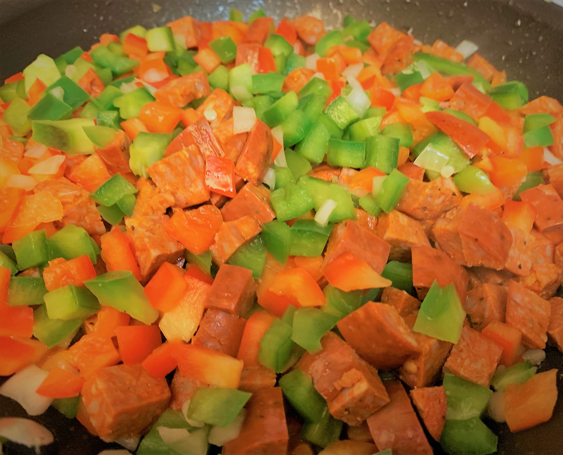 The Chorizo Hash for our Seared Scallops with Chorizo and Red Pepper Coulis