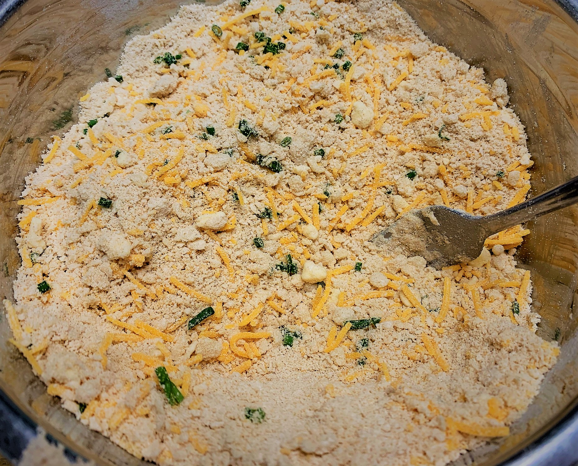 Cheese and Chives added to the Biscuit Dough