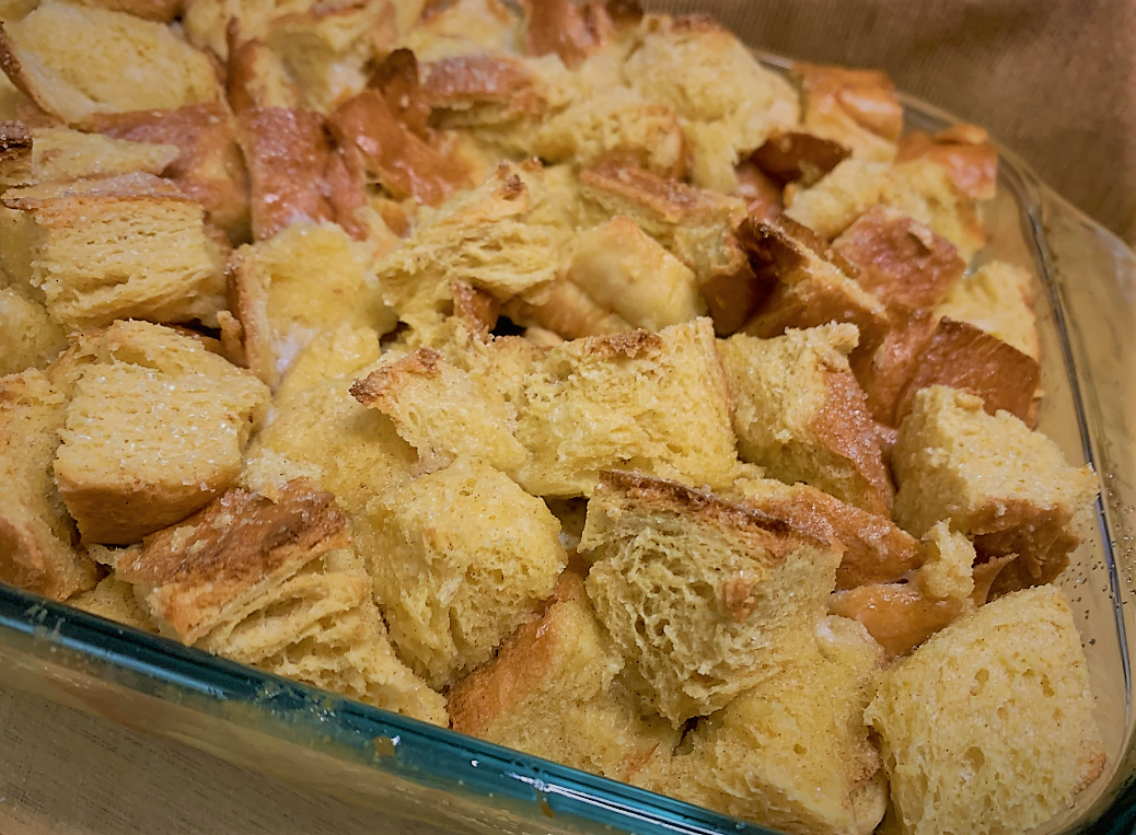 Our fully baked Boma French Toast Bread Pudding 