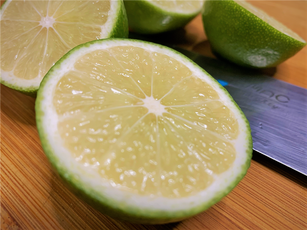 Cut limes ready for juicing