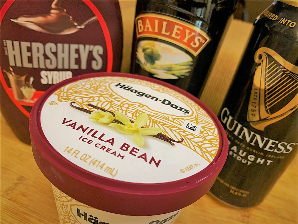 The ingredient for our Guinness Baileys Milkshake Recipe