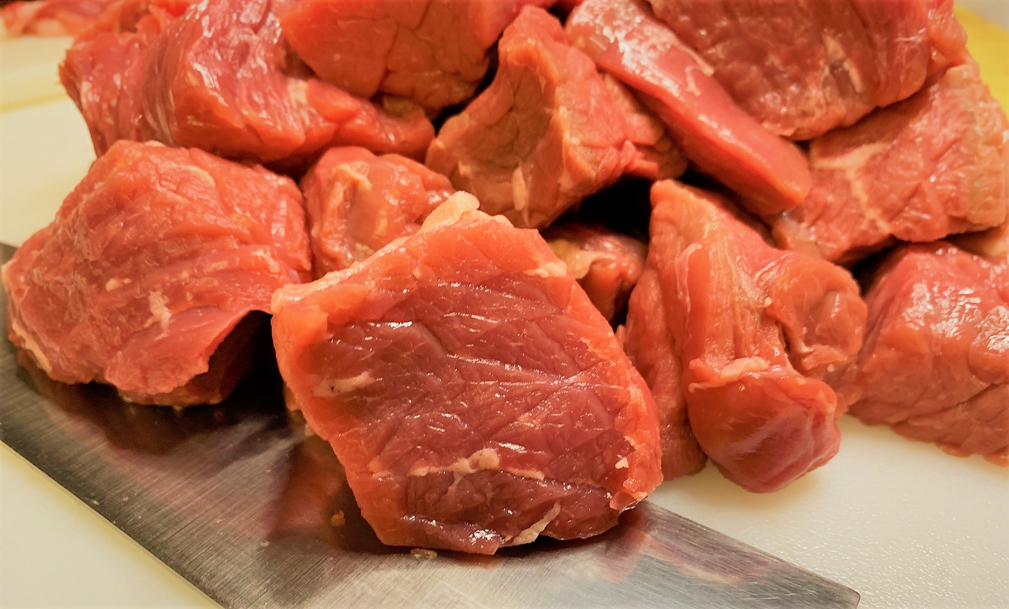 The trimmed Beef Chuck Roast Short Ribs ready to be seasoned and seared