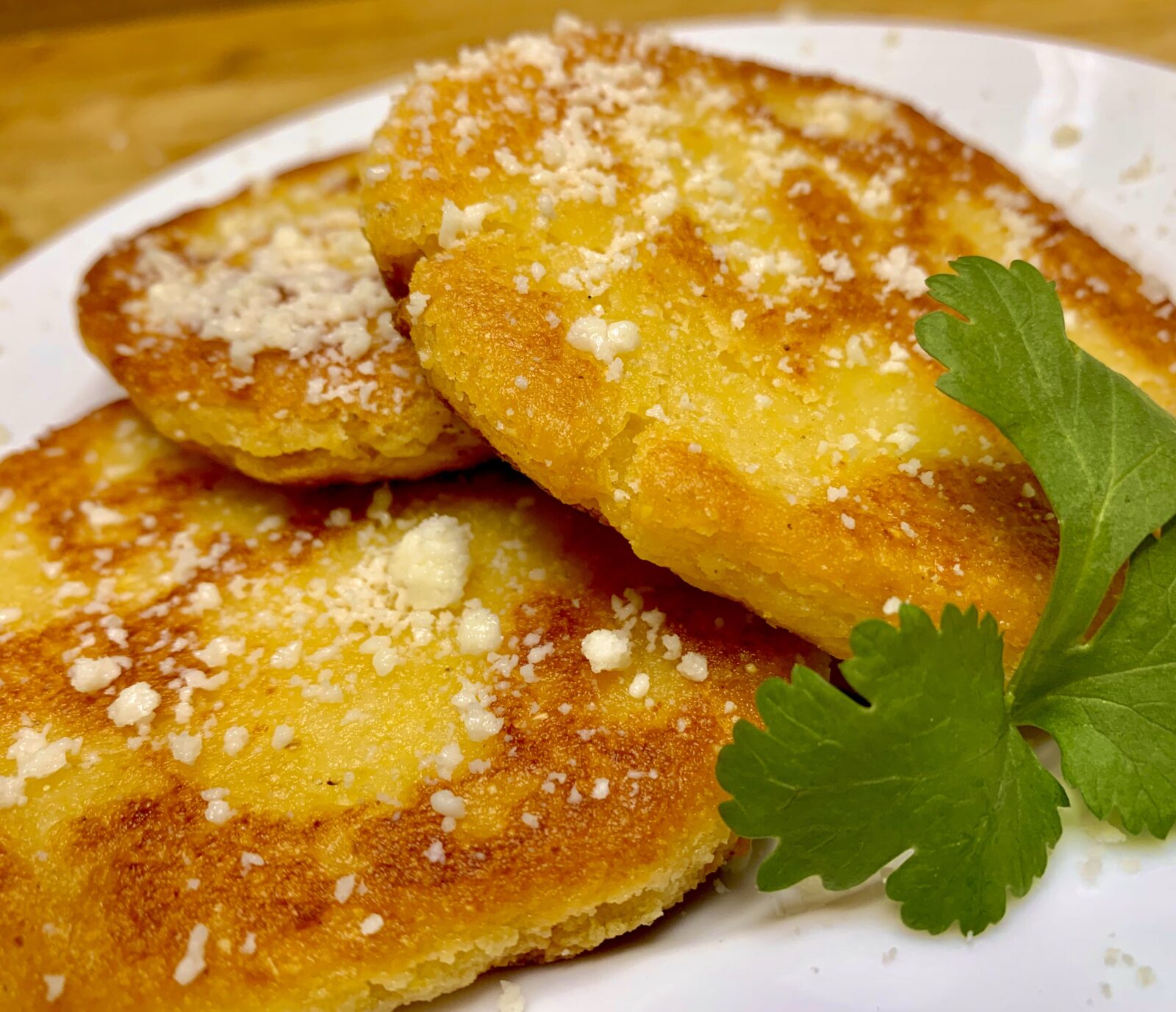 Our completed Disney Dishes Arepas con Queso