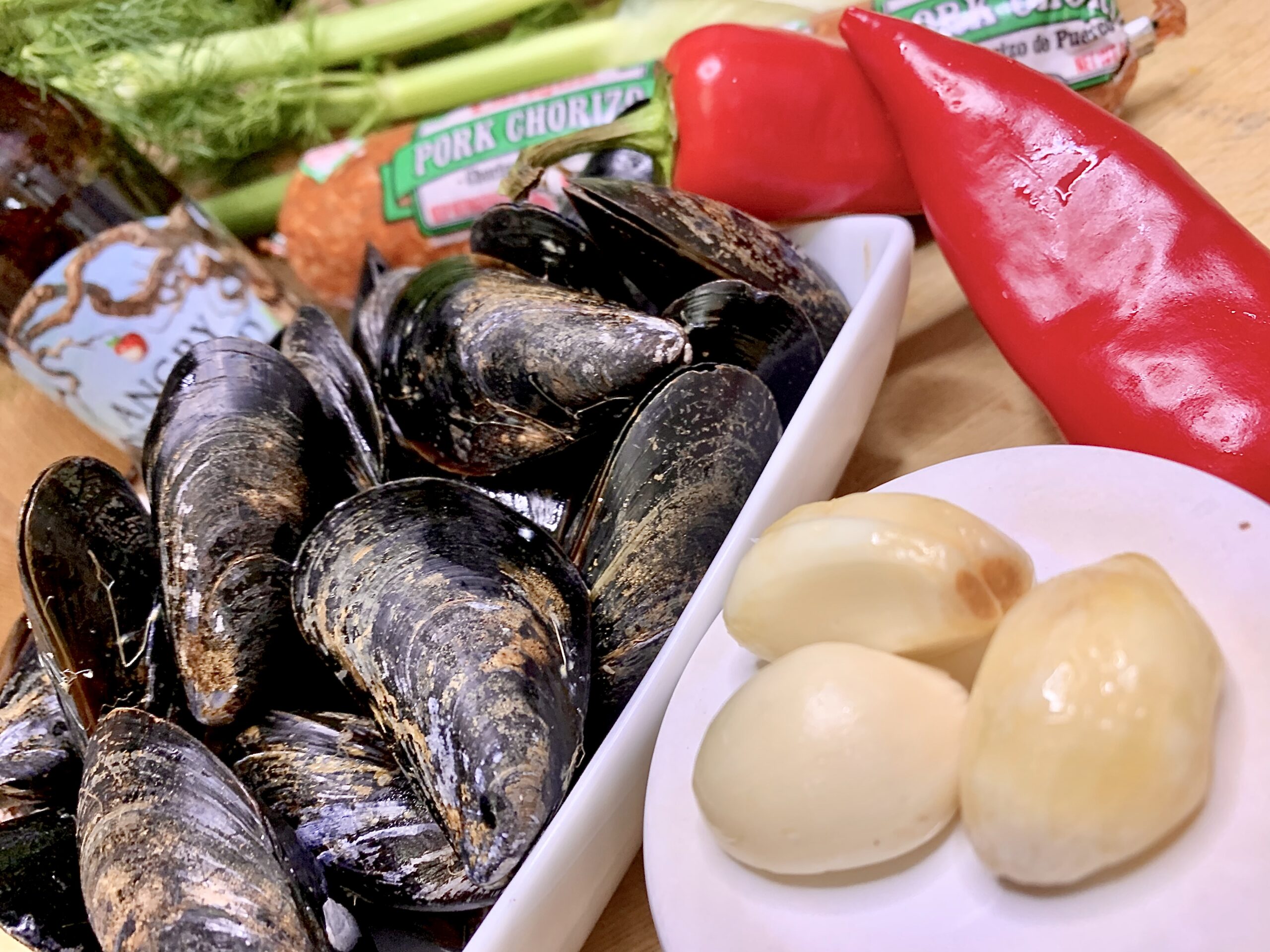 The Ingredients for our Disney Dishes New York Cider Braised Mussels from The Turf Club Bar & Grill