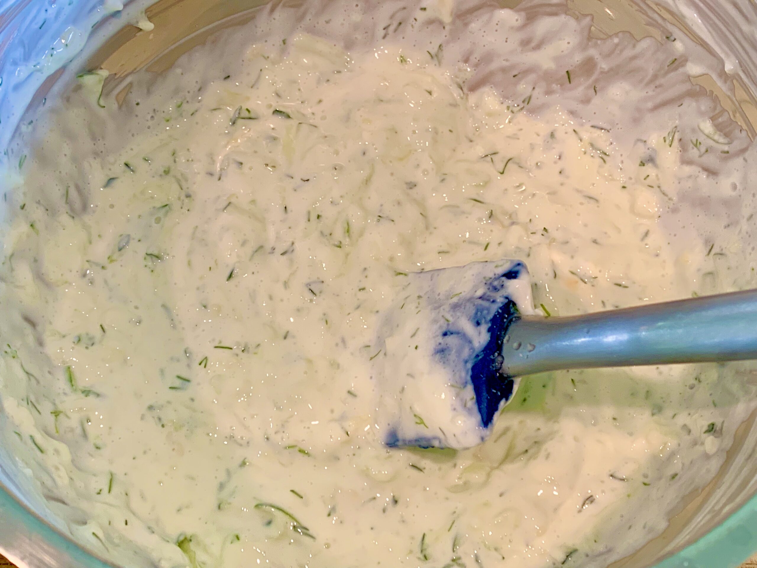 The completed tzatziki sauce for our Cosmic (Plant) Power Flatbread